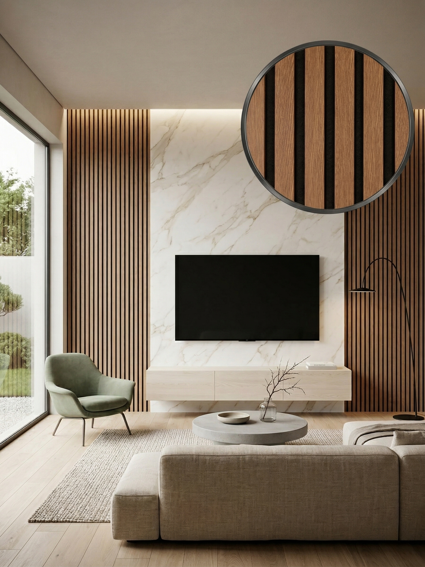 Riflaj perete interior Stejar Auriu