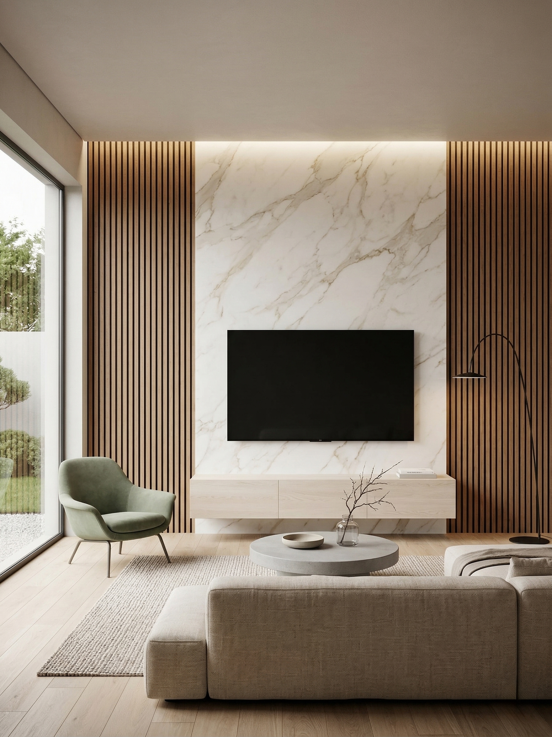 Riflaj perete interior Bej