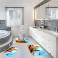 Set 3 Covoare baie antiderapante multicolor