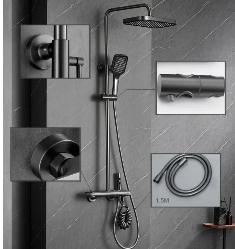 Coloană de Duș RainGlow – Afișaj Digital și LED-uri pentru O Experiență Premium