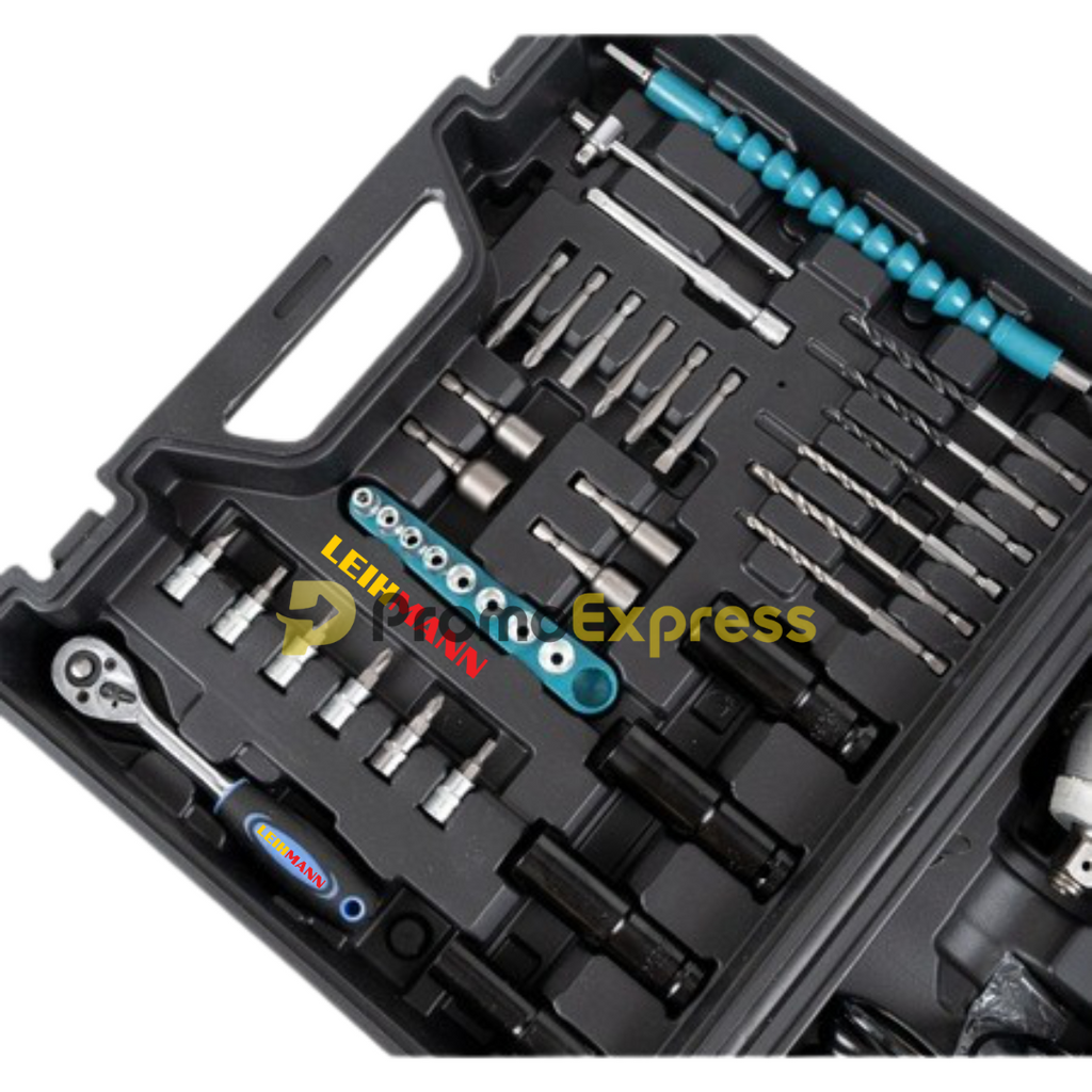 Bormasina / pistol cu impact 48V cu 2 acumulatori si 40 accesorii LEIHMANN