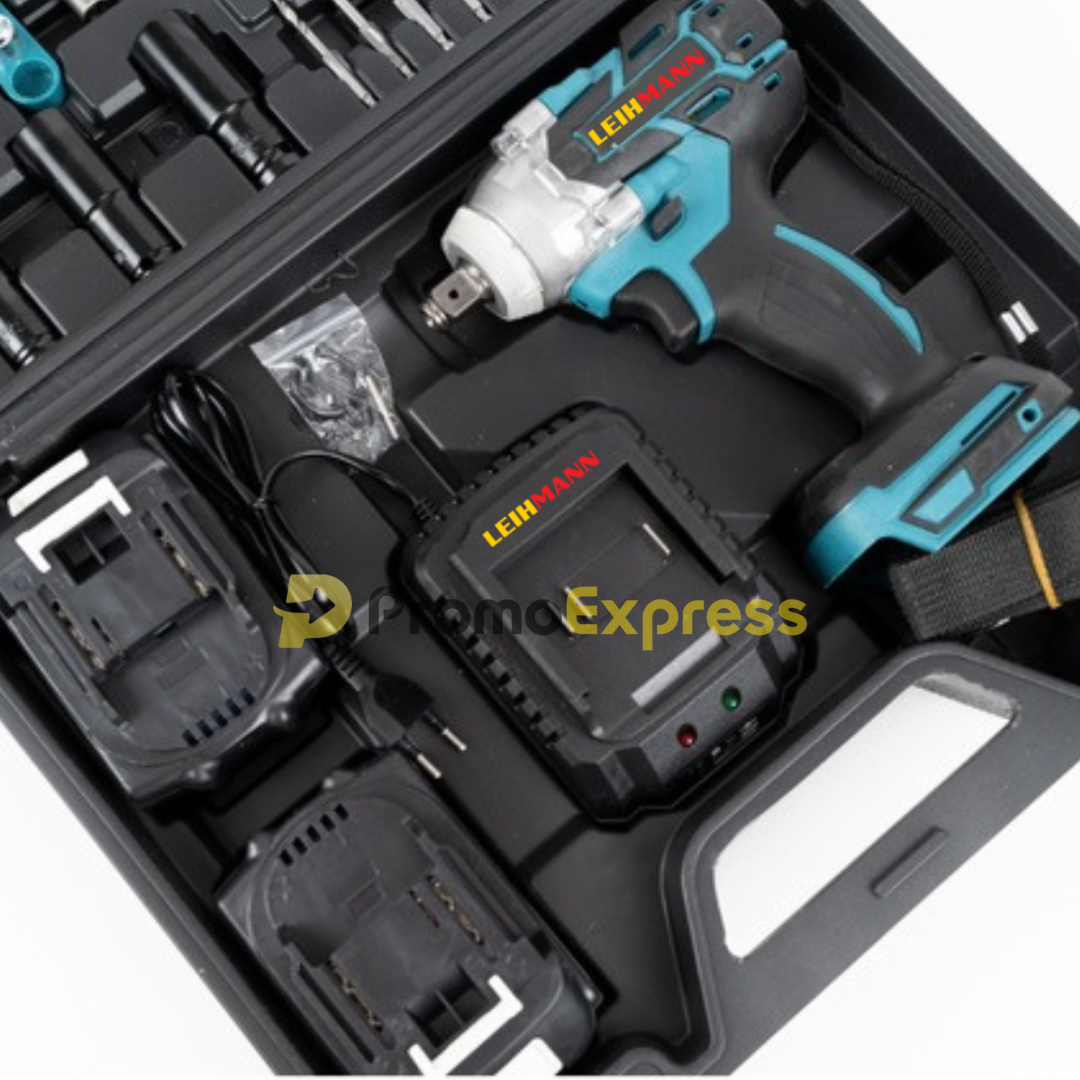 Bormasina / pistol cu impact 48V cu 2 acumulatori si 40 accesorii LEIHMANN