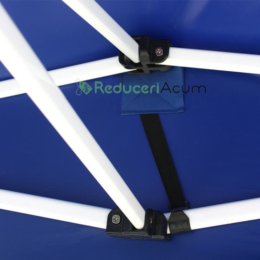 Cort albastru Pavilion 3x3m  Pliabil, tip acordeon! Cadru Metal pentru Curte, Gradina, Evenimente