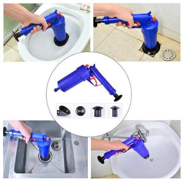 Pompă cu Aer Comprimat pentru Desfundat Țevi și Scurgeri, Dispozitiv Profesional pentru Chiuvetă, WC și Cadă