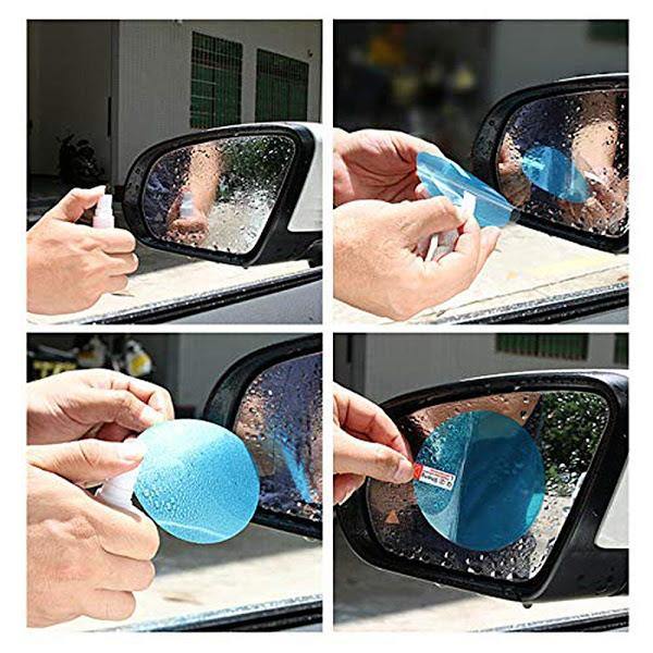 Folie Transparentă Antiaburire pentru Oglinzi Auto – Set 4 Bucăți, Instalare Rapidă